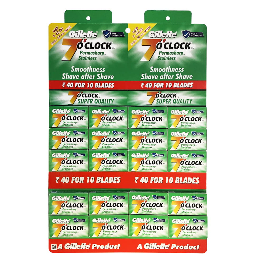 Gillette 7 O'clock Permasharp partaterät, 200 kpl